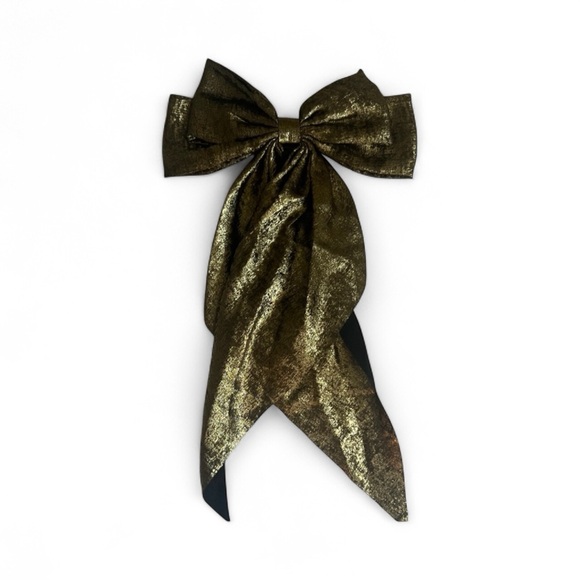 Other - Gold Metallic Hair Bow NWOT